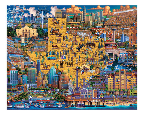 Dowdle Jigsaw Puzzle - Best Of Texas - 500 Piezas