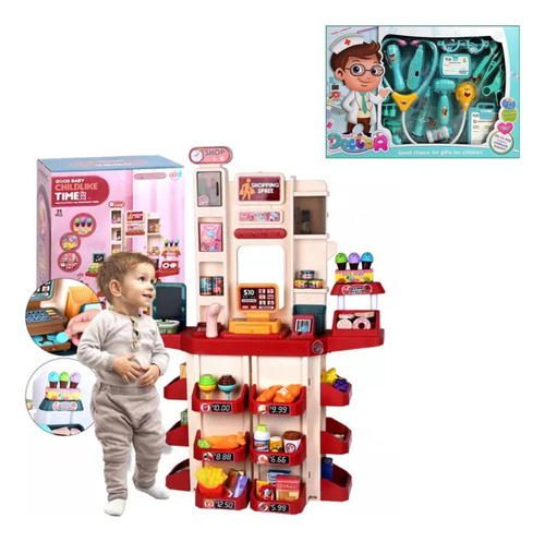 Super Mercado De Juguete Para Niños 71 Piezas Mas Set Medico