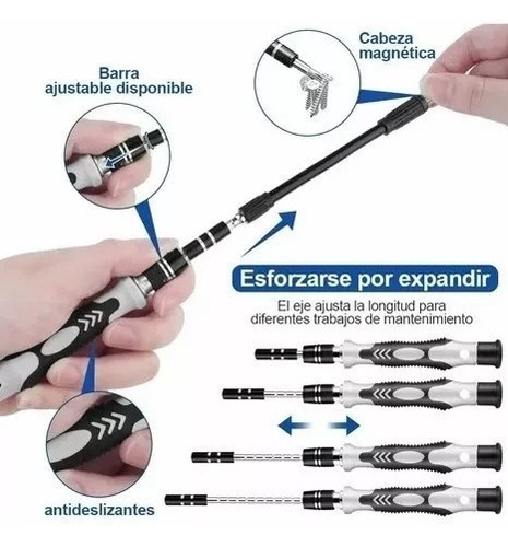 Set 115 Pcs Destornilladores Precisión Torx Magnéticos