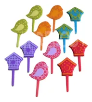 Comprar *kit 12 Cup Cake Toppers Pajaros Jaulas Vintage  Panquecito