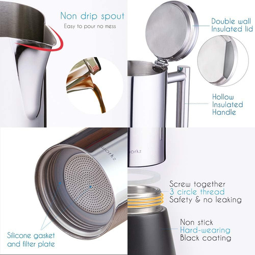 Cafetera Espresso Easyworkz Diego Stovetop De Acero Inoxi...