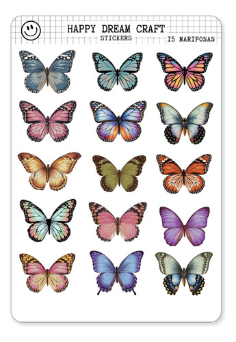 Stickers Vintage Para Scrapbook Journaling Mariposas X15