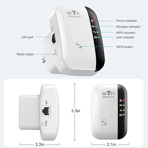 Repetidor Amplificador Wifi Señal 300 Mbps 2.4g Color Blanco