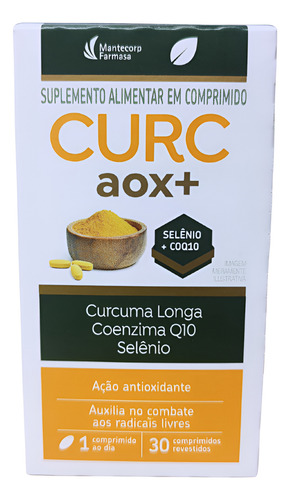 Curc Aox+ - 30 Comprimidos Revestidos Sem Sabor Sem Sabor
