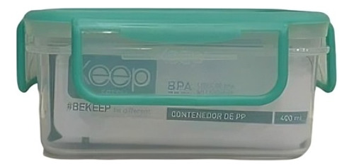 Hermetico Pp 400ml Rectangular Color Verde