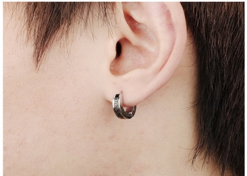 Imagen 4 de 5 de Aretes Grecas De Acero - 1201