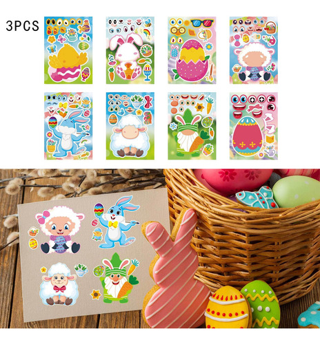 24 Piezas De Pegatinas De Pascua Para Niños, Pegatinas
