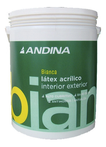 Pintura Latex Interior/exterior Andina Color Bianca 1lt