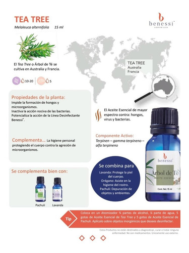 Arbol Te Aceite Esencial Tea Tree Aromaterapia Difusor Masaj