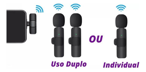 2 Microfones Lapela Sem Fio Tipo C Android Profissional