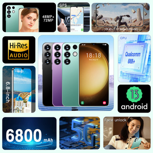 Smartphone S23 Ultra De 6,3 Pulgadas 1+8 Gb Para Android Ios
