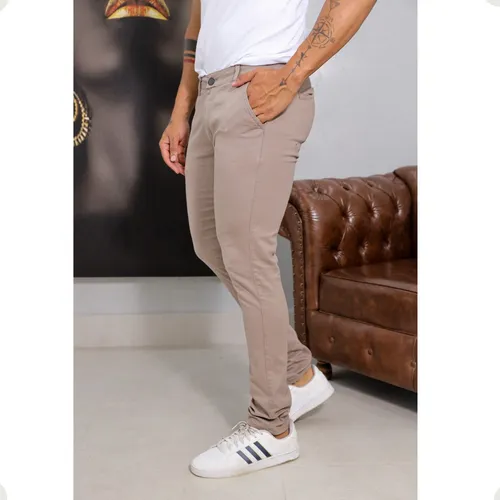 Calça Masculina Sarja Premium Esporte Fino Bolso Faca Lycra