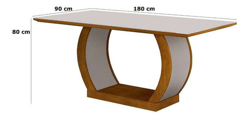 Conjunto De Mesa De Jantar Com Vidro E 6 Cadeiras Maia I ... Cor Marrom Médio