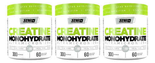 Combo X3 Star Nutrition Creatina Monohidrate 300 Gr