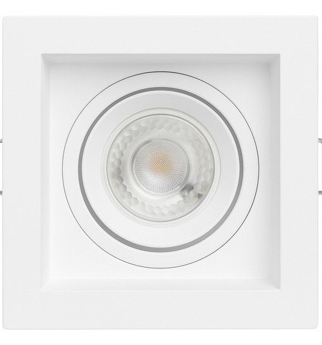 Kit 20x Spot Embuitr Gu10 Recuado Quadrado + Led 6w Stella