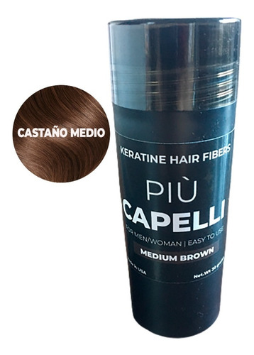 Fibras Capilares Piu Capelli Frasco Keratina 30gr Calvicie