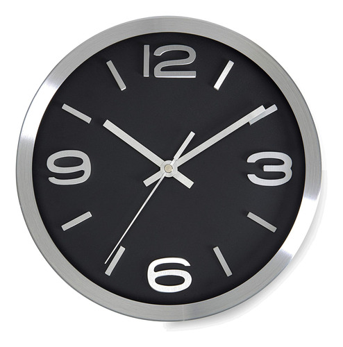 Reloj De Pared Moderno De 10 Pulgadas, Negro, Plateado,...