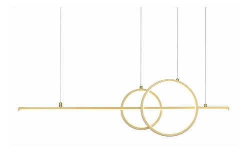 Pendente Dourado Anima 91cm Led 32w 3000k Bella Ka006g