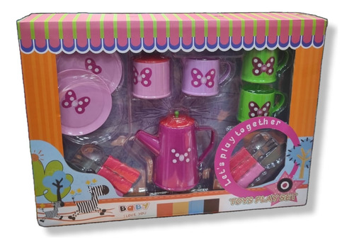 Conjunto Brinquedo Chaleira Mini Cozinha Infantil 13pçs Café