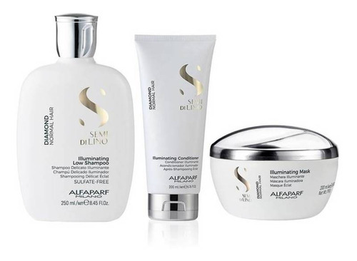 Kit Shampoo, Crema Y Mascara Extra Brillo Diamond Alfaparf