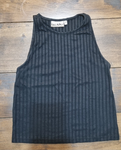 Remera Musculosa Las Pepas Negra Talle 2 