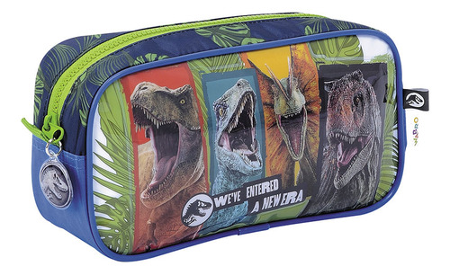 Jurassic world cartuchera simple -nueva era Azul