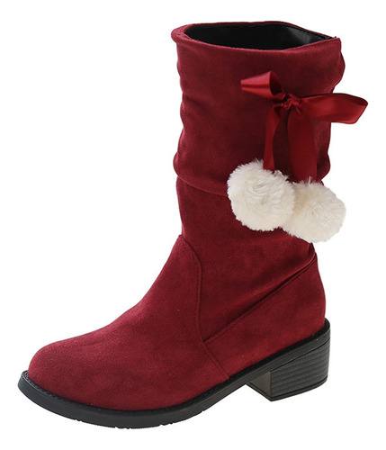 E Botas De Invierno Para Mujer, Zapatos De Tacón Bajo, Cómod