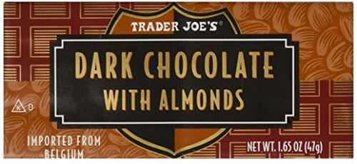 Dark Chocolate Belga De Trader Joe Con Almendras, 1.65 Oz Ba