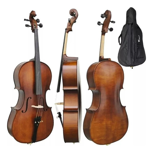 Violoncelo Eagle Ce300 Envelhecido 4/4 Tampo Maciço Cello 