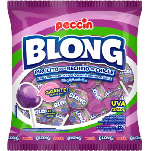 Pirulito Blong Uva Grape 672g Peccin