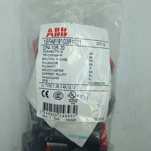 Botão Vermelho Abb 1sfa619103r1021 Cp4-10r-20 33x60mm