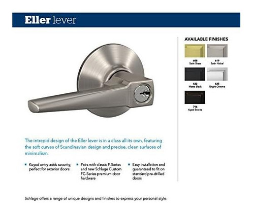 Schlage F51a Elr 619 Col Aller Lever Con Bloqueo De Entrada