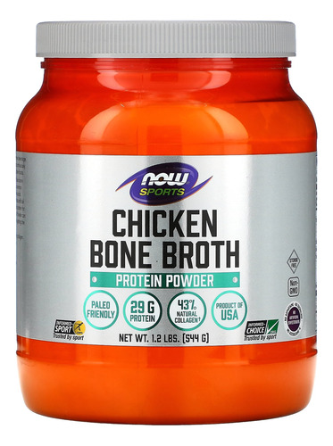 Chicken Bone Broth 544 Gr En Polvo Now Foods