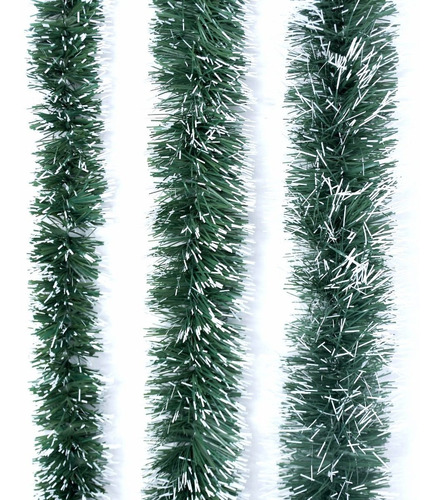 Guirnalda Navidad Verde Pino Nevada 10cm X 2m - 5 Tiras #217