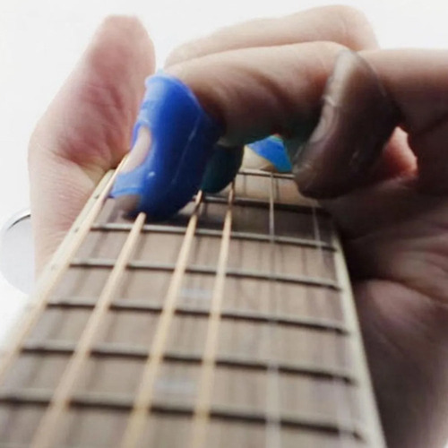 Protector de dedos para tocar guitarra, guitarra y ukelele, color azul marino, talla G