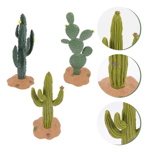 Decoração Simulada De Cactos, 3 Peças