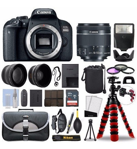 Camara Canon 800d / T7i Slr+ Lente 18-55mm+ Kit De Fotografi