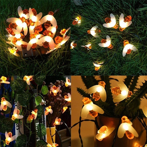 Imagen 5 de 7 de Guirnalda Led Solar Abejas 50 Luces 5 Metros Modelo 2022
