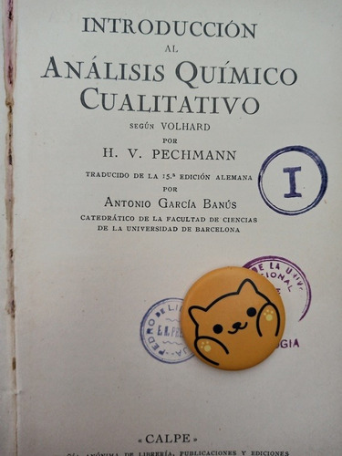 Libro Análisis Químico Cualitativo Pechmann 143u9