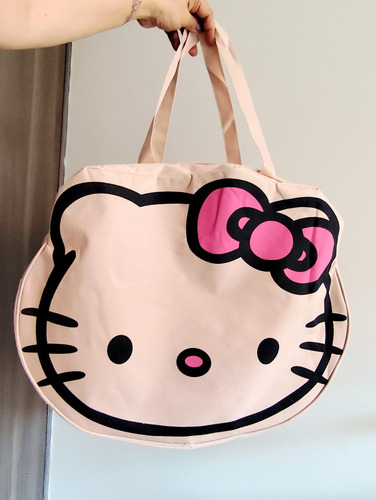Maxi Bolsa Grande Estilo Hello Kitty Playa Escuela Gimnasio