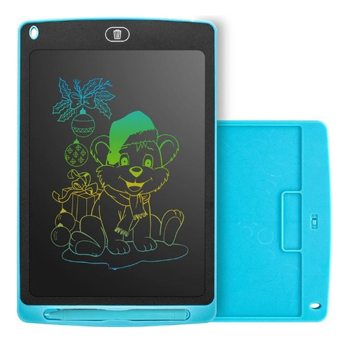 Lousa Mágica Infantil Tablet Digital Desenho Caneta Lcd 12 Cor Azul