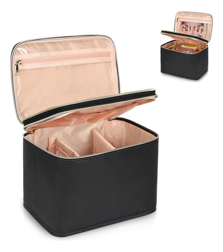 Neceser Para Cosmeticos Relavel Color Negro Grande Espaci...