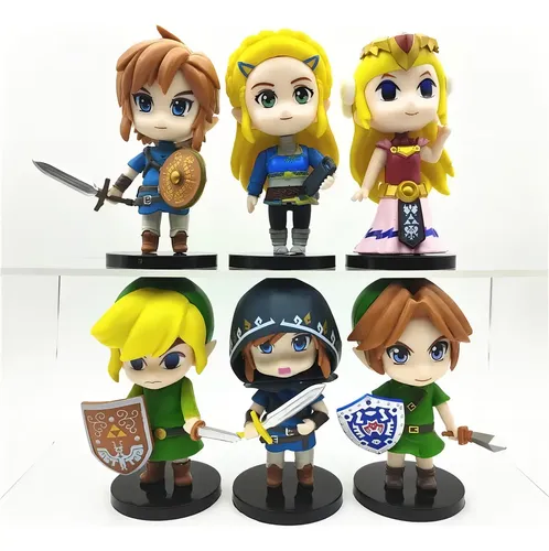 Miniaturas Kit 6 The Legend Of Zelda Link Game Figure 10 cm