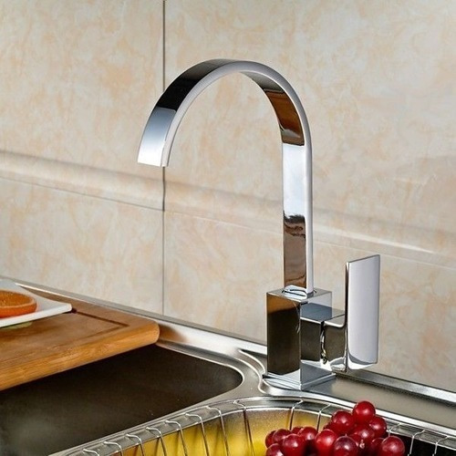 Torneira Cozinha Monocomando Misturador Quadrada Slim Luxo