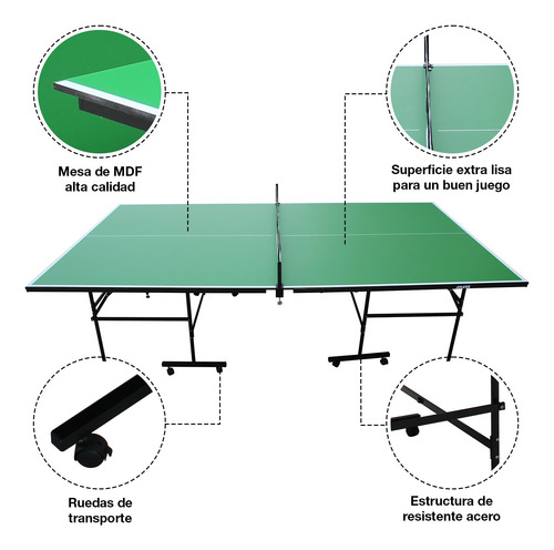 Mesa De Ping Pong Plegable Avanzada Verde