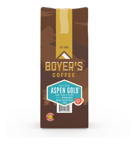 Boyer's Coffee Café Aspen Gold, Tostado Medio, Molido, Bolsa