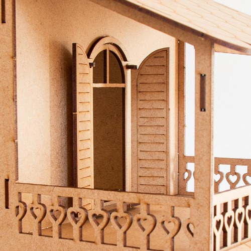Casa Casinha De Boneca Polly Pequena Mdf - Janela Móvel