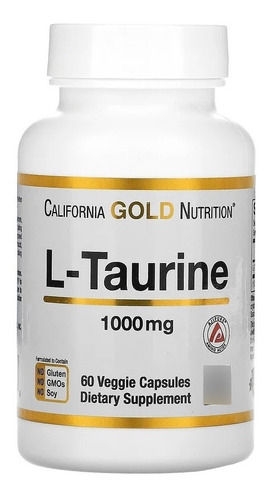 L Taurina 1000 mg 60 cápsulas - California Gold USA L Sabor a taurina sin sabor