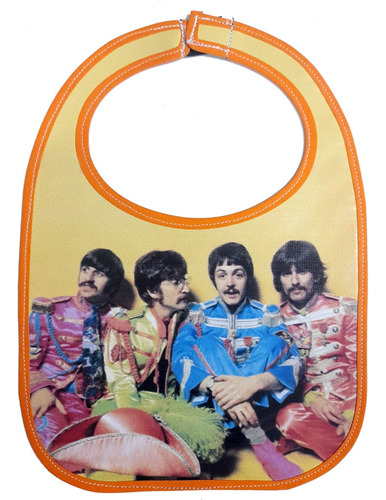 Babero Beatles Sgt Pepper Vinilico Impermeable Velcro Abrojo