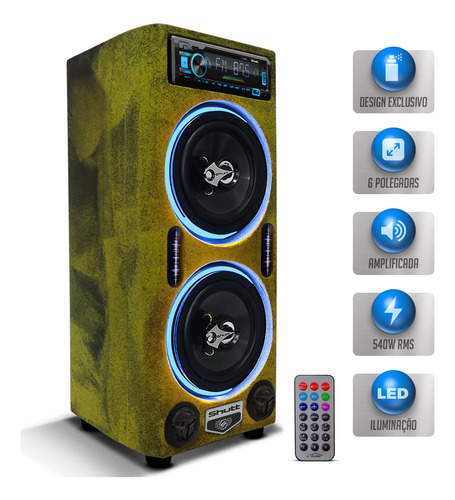 Caixa Som Bob Residencial Amplificada Shutt 400w Mp3 Bt